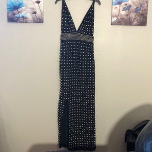 Kiki Kouture, metal beaded black Bodycon dress